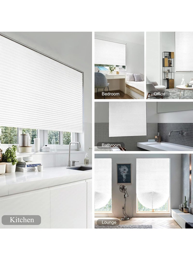 GUDOO Pleated Window Shades Blackout Pleated Paper Shade Light Filtering Non-woven Blinds Window Easy To Install for Bedroom Bathroom Living Room Kitchen 60 cm x 150 cm White - Image 3